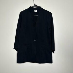 CAbi Black Single-Button Longline Blazer